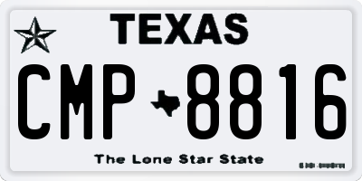 TX license plate CMP8816