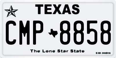 TX license plate CMP8858