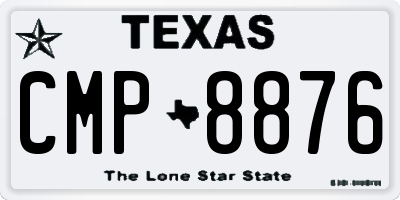 TX license plate CMP8876