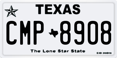 TX license plate CMP8908
