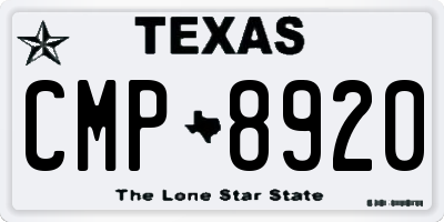 TX license plate CMP8920
