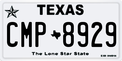 TX license plate CMP8929
