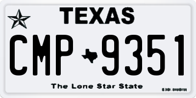 TX license plate CMP9351