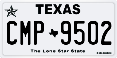 TX license plate CMP9502