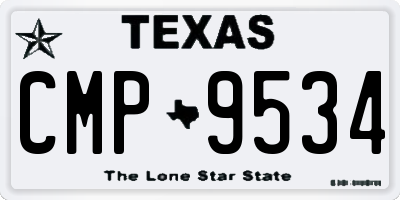 TX license plate CMP9534