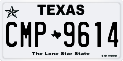 TX license plate CMP9614