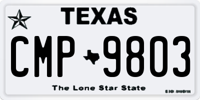 TX license plate CMP9803