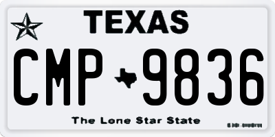TX license plate CMP9836