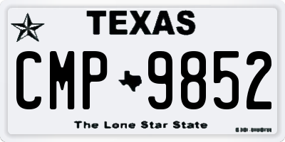 TX license plate CMP9852