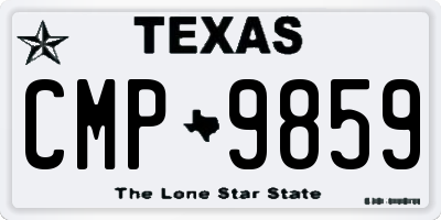 TX license plate CMP9859