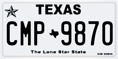 TX license plate CMP9870