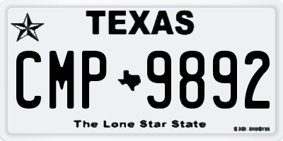 TX license plate CMP9892