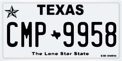 TX license plate CMP9958