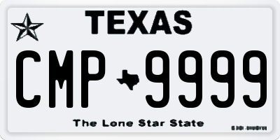 TX license plate CMP9999