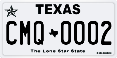 TX license plate CMQ0002
