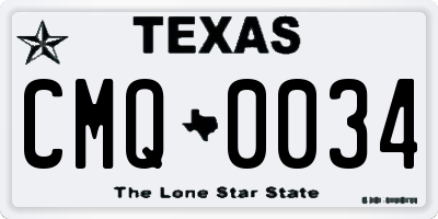 TX license plate CMQ0034