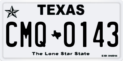 TX license plate CMQ0143