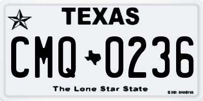 TX license plate CMQ0236