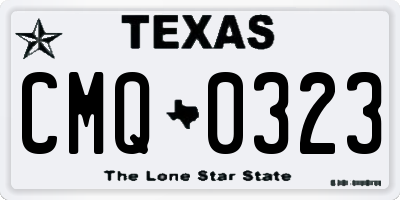 TX license plate CMQ0323