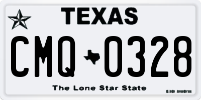 TX license plate CMQ0328