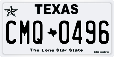 TX license plate CMQ0496