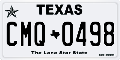 TX license plate CMQ0498