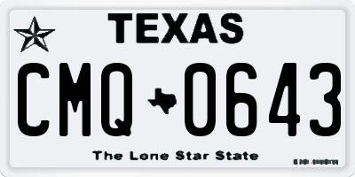TX license plate CMQ0643
