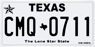 TX license plate CMQ0711