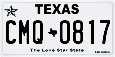 TX license plate CMQ0817