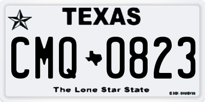 TX license plate CMQ0823