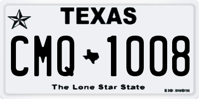 TX license plate CMQ1008