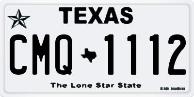 TX license plate CMQ1112