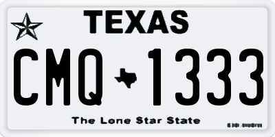 TX license plate CMQ1333