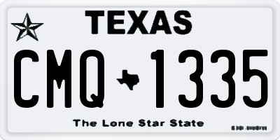 TX license plate CMQ1335