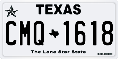 TX license plate CMQ1618