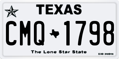 TX license plate CMQ1798