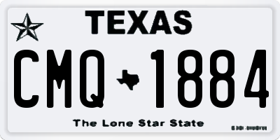 TX license plate CMQ1884