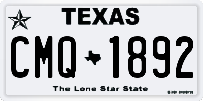 TX license plate CMQ1892