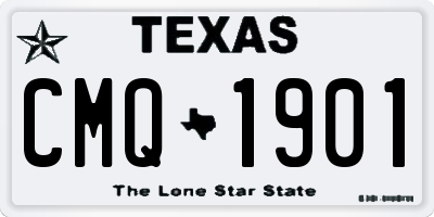 TX license plate CMQ1901