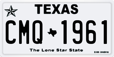 TX license plate CMQ1961