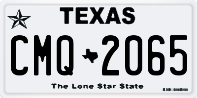 TX license plate CMQ2065