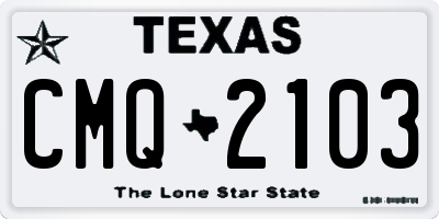 TX license plate CMQ2103