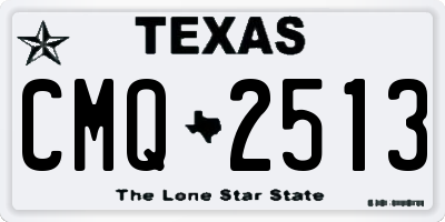 TX license plate CMQ2513