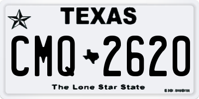 TX license plate CMQ2620