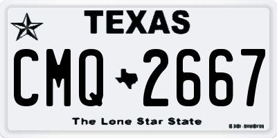 TX license plate CMQ2667