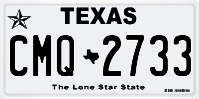 TX license plate CMQ2733