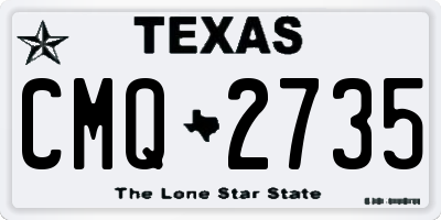 TX license plate CMQ2735