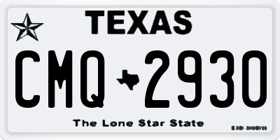 TX license plate CMQ2930