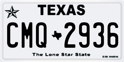 TX license plate CMQ2936
