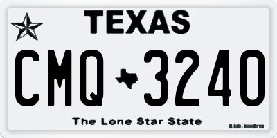 TX license plate CMQ3240